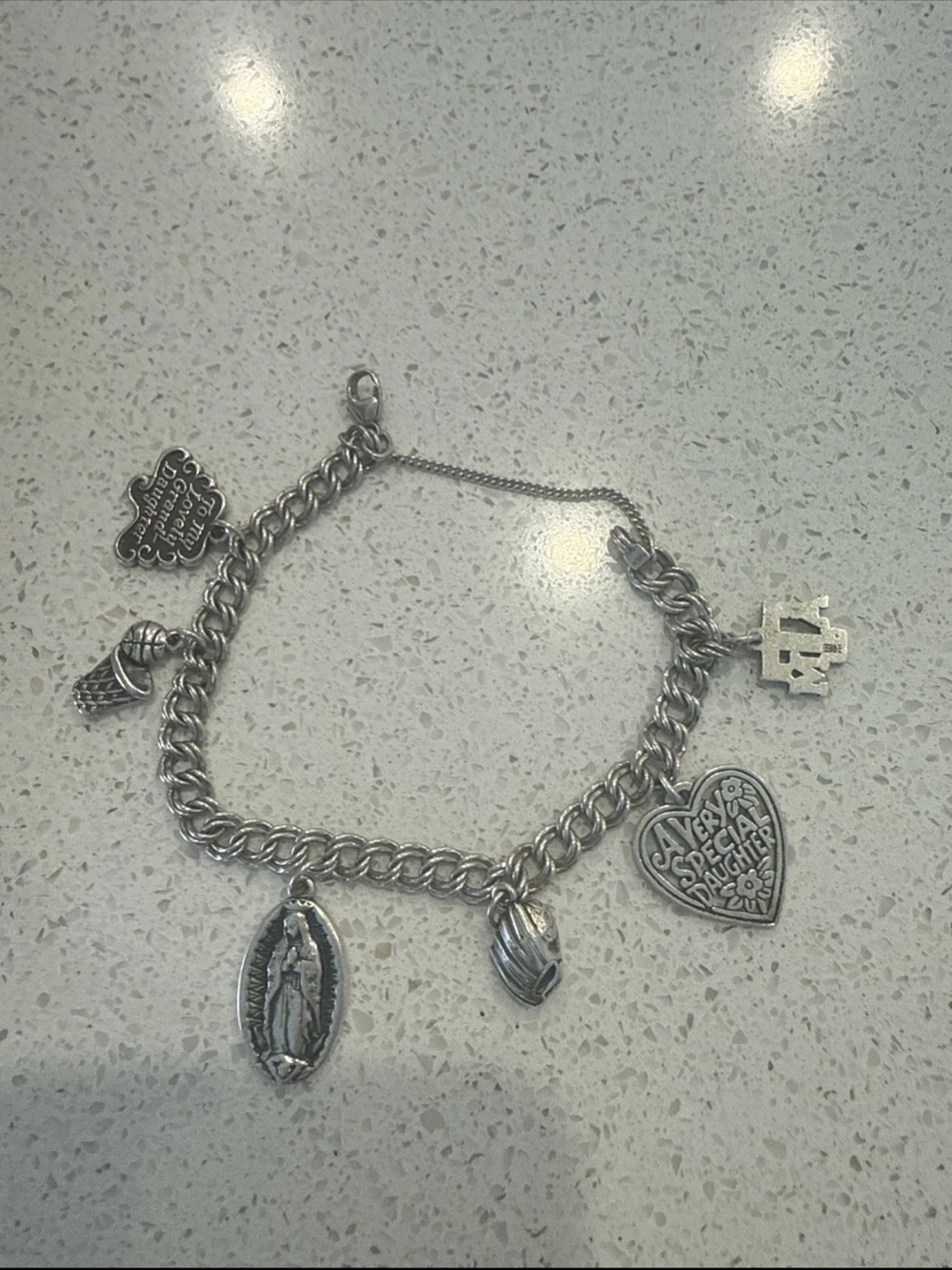 James Avery Double Curb Charm Bracelet With 6 Charms